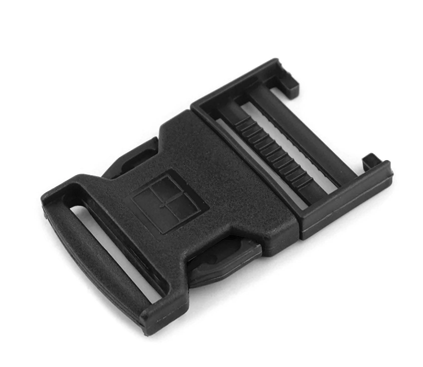 Große schwarze Steckschnalle aus robustem Kunststoff für 40 mm Gurtband – Stabiler XL-Klickverschluss für breite Gürtel, Rucksäcke und Tragesysteme.