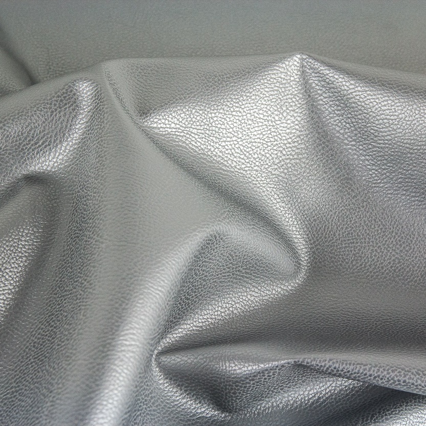 Kunstleder - Leder - Rex -  Uni - Metallic - Silber