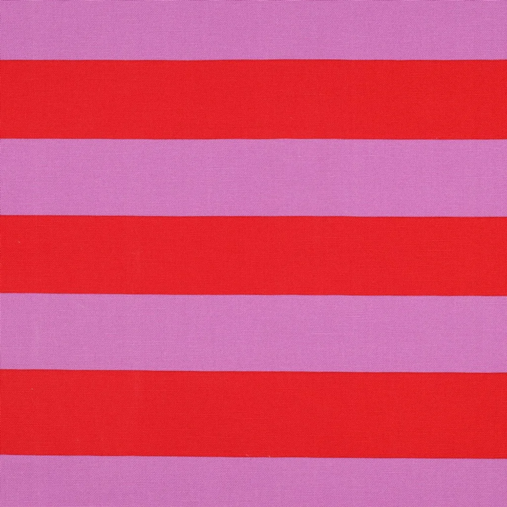Hochwertiger Canvas Dekostoff in Leinenoptik, breite horizontale Streifen in Rot und Mauve, 100% Baumwolle, 225g/m², robuster Stoff für Kissen und Taschen