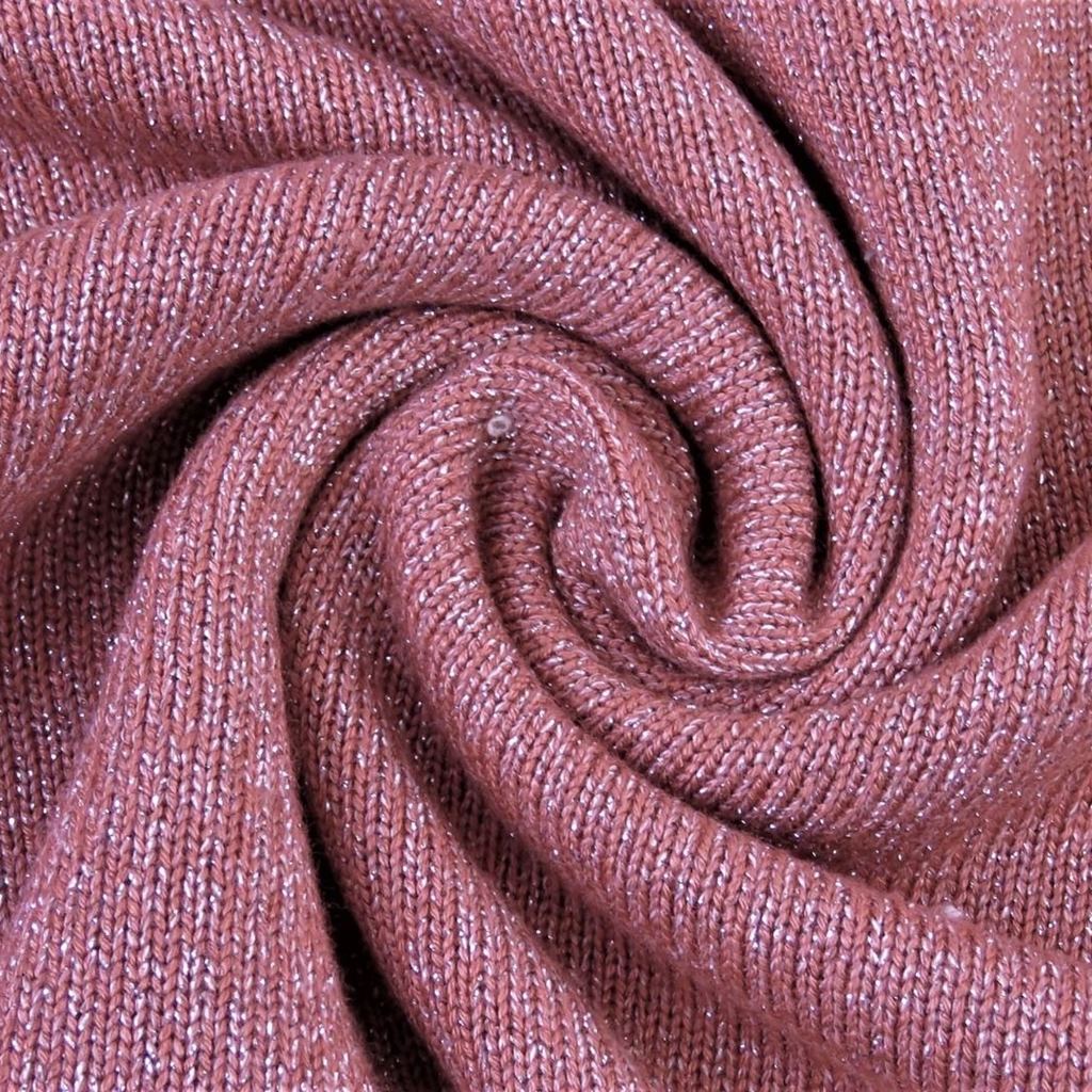 Viskosestrick mit Lurex - Viskose Stoff - Lurex - Altrosa