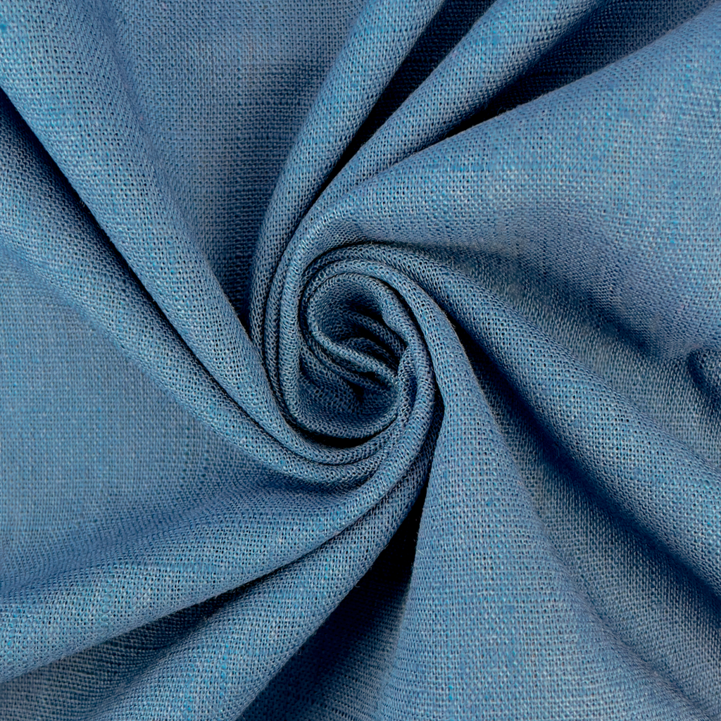 Viskose Leinen Uni - Jeansblau