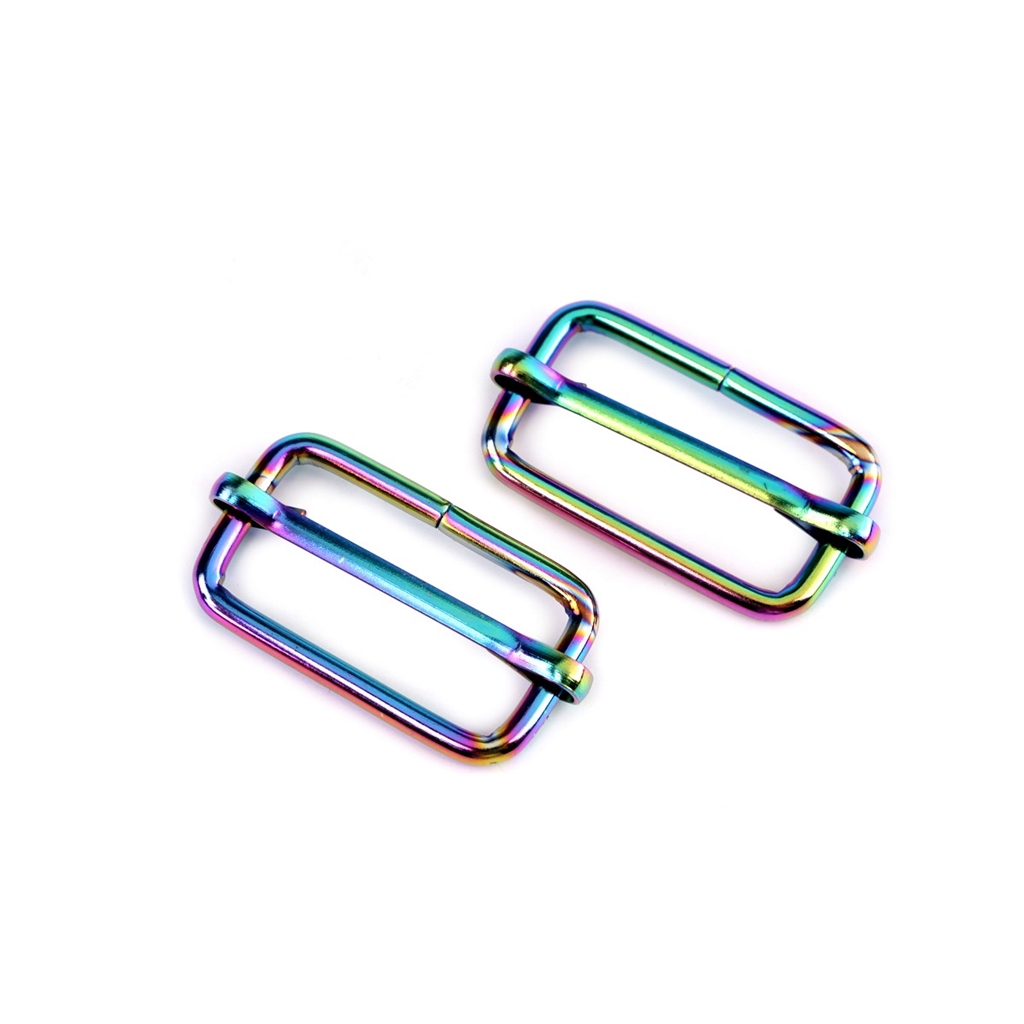 Leiterschnalle - Gurtschieber - Metall - 25mm - Regenbogen Multicolor