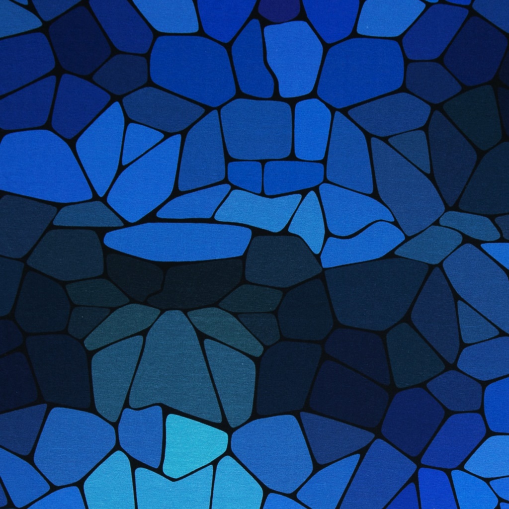 Baumwoll Jersey - Jersey Stoff - Motivjersey - Swafing - Mosaiik by Bienvenido Colorido - Blau 
