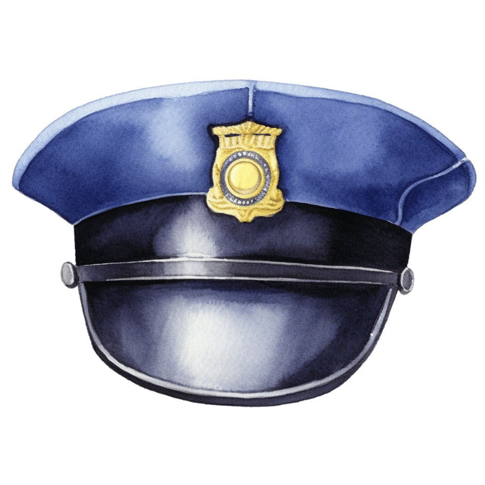 Bügelbild - Plott - Polizeimütze - 13cm x 9,4cm