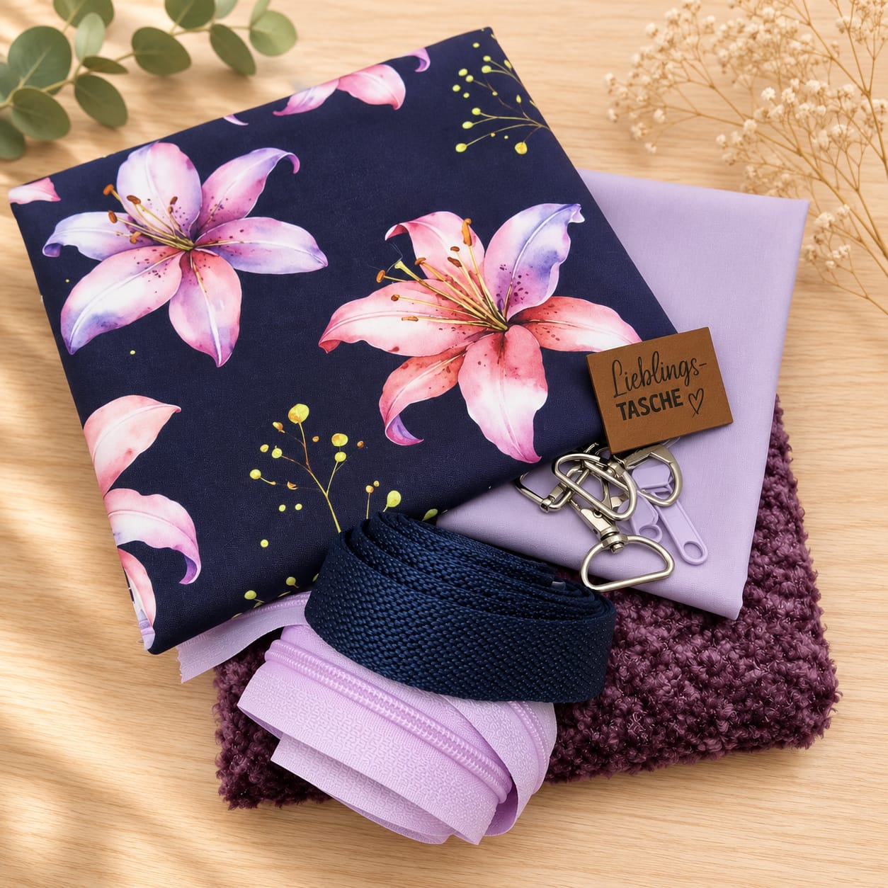 Stoffpaket  - Schnuckidu Stoffpaket -  Taschenpaket Lilientraum