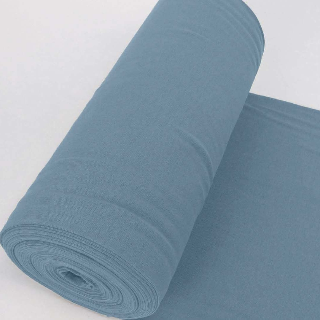 Bündchen Stoff Feinripp Uni - Jeansblau