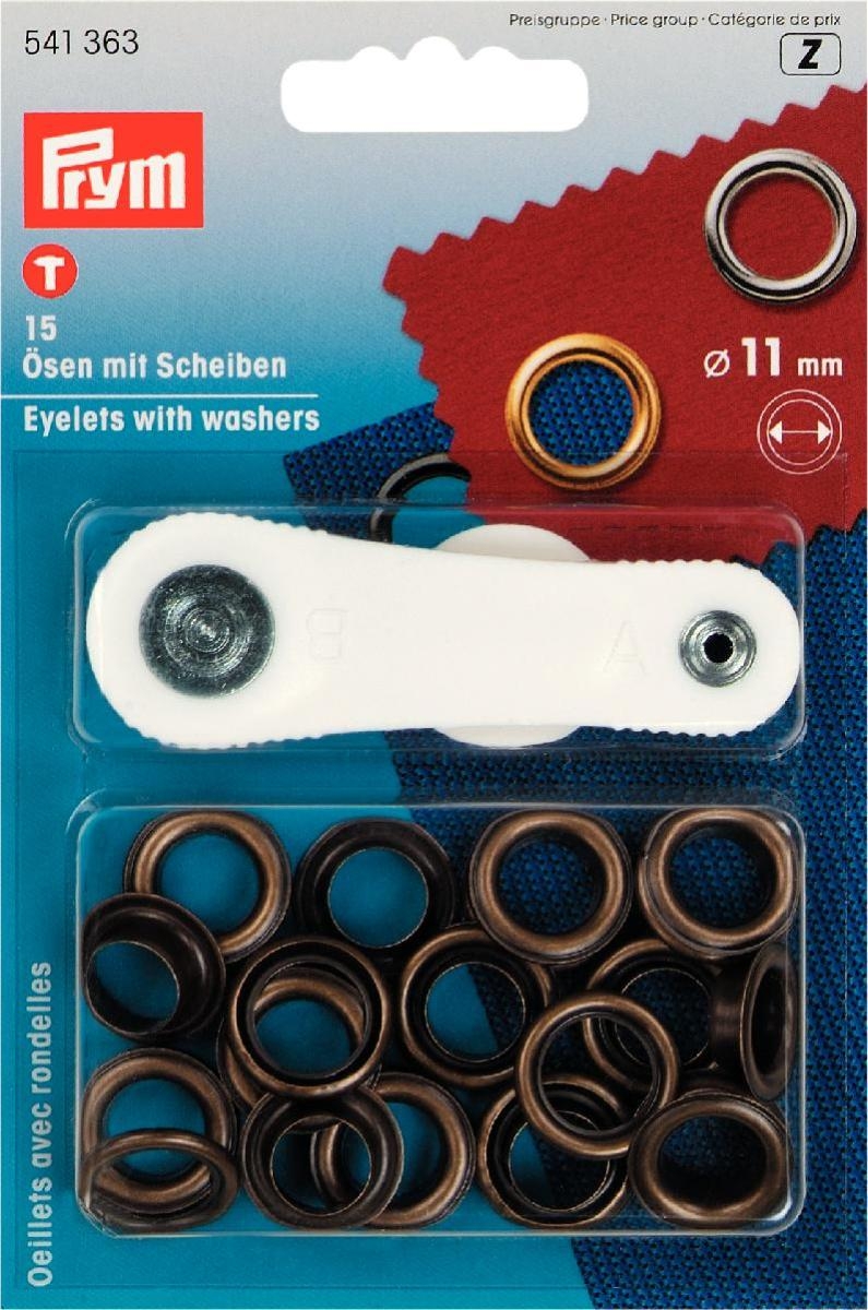 Prym - Ösen und Scheiben MS 11.0 mm altmessing