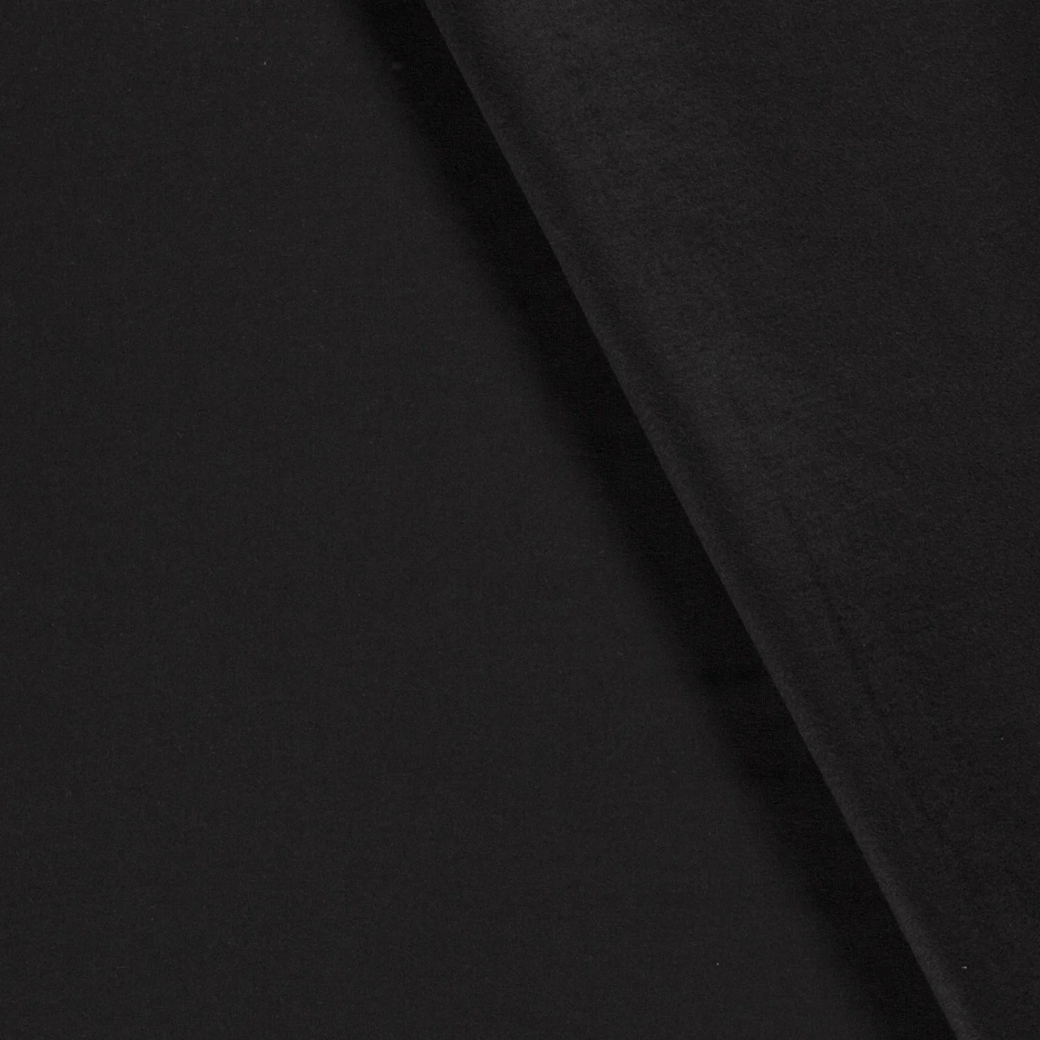 Sweat Stoff - leicht angeraut - Uni  - Schwarz