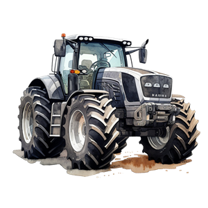Bügelbild - Plott - Traktor schwarz 12cm x 12cm