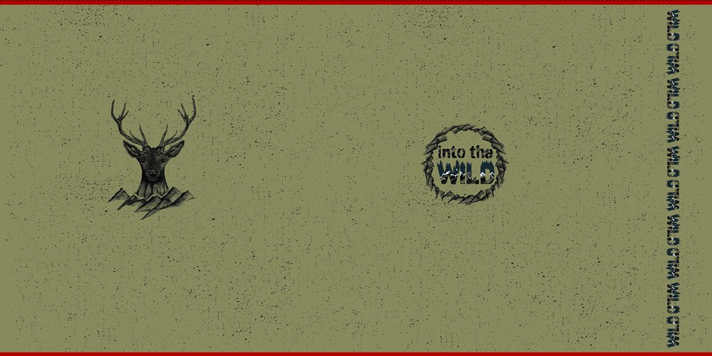 Panel - Into the Wild by Bienvenido Colorido - ca. 85cm x 160cm - Hirsch grün