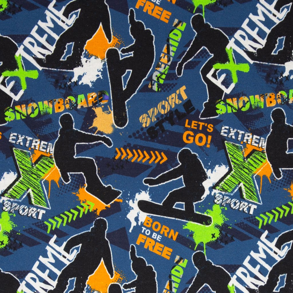 Alpenfleece - Sweat Stoff mit Plüschfell-Abseite - Swafing -  Theresa - Snowboard