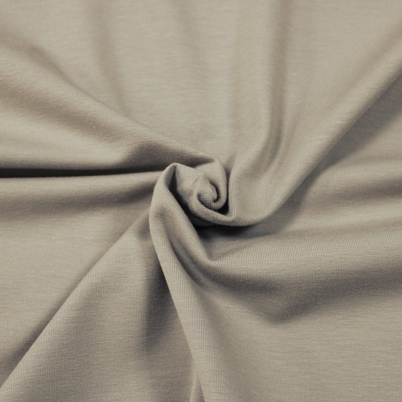Baumwolljersey - Jersey Stoff Uni - Helles Taupe