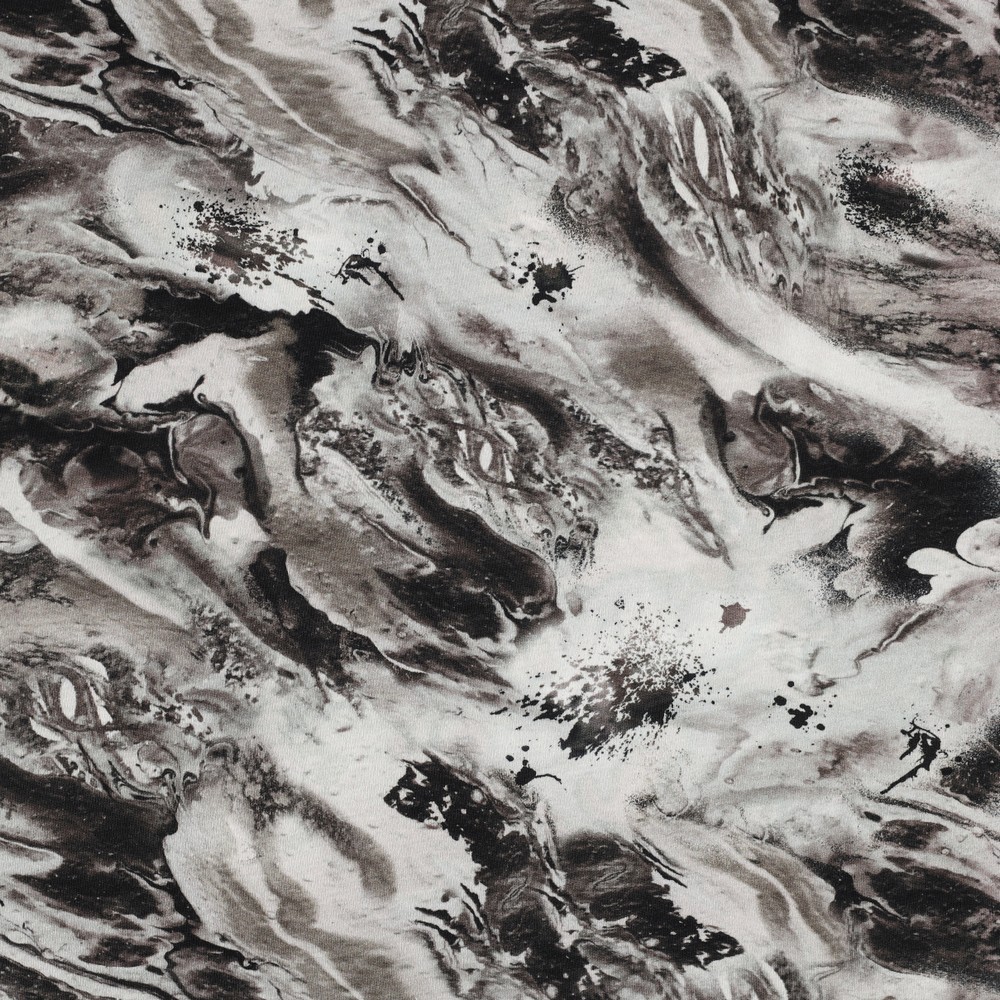 Motivjersey - Digitaldruck - Marble auf Schwarz