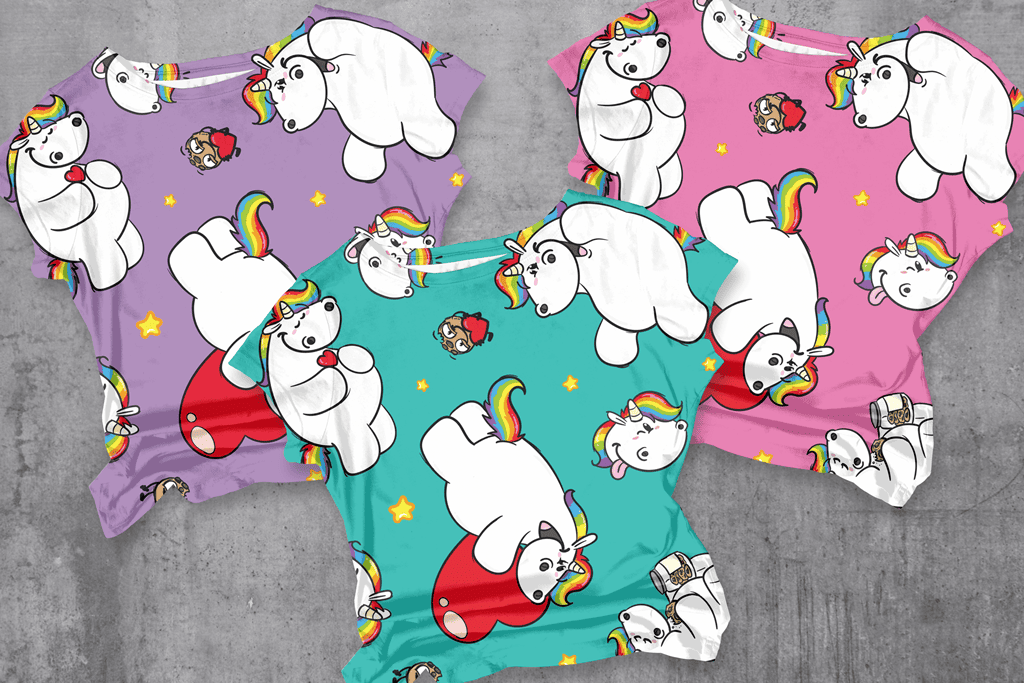Stoffrest - Lizenz Pummeleinhorn - Pummel & Norbert - rosa - Webware 50cm