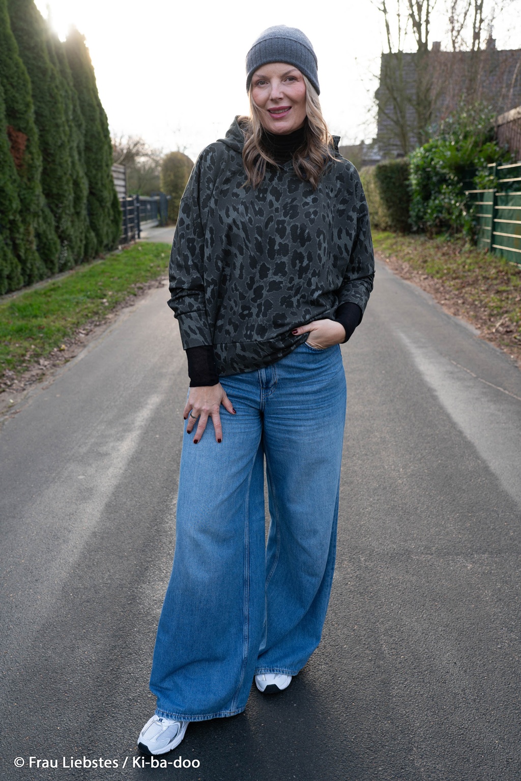 Modal French Terry - Swafing - Modal Leo by kibadoo - Grau/Schwarz
