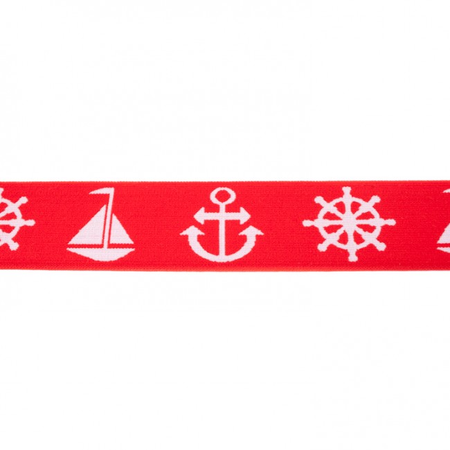 Gummiband Maritim 40mm - Rot