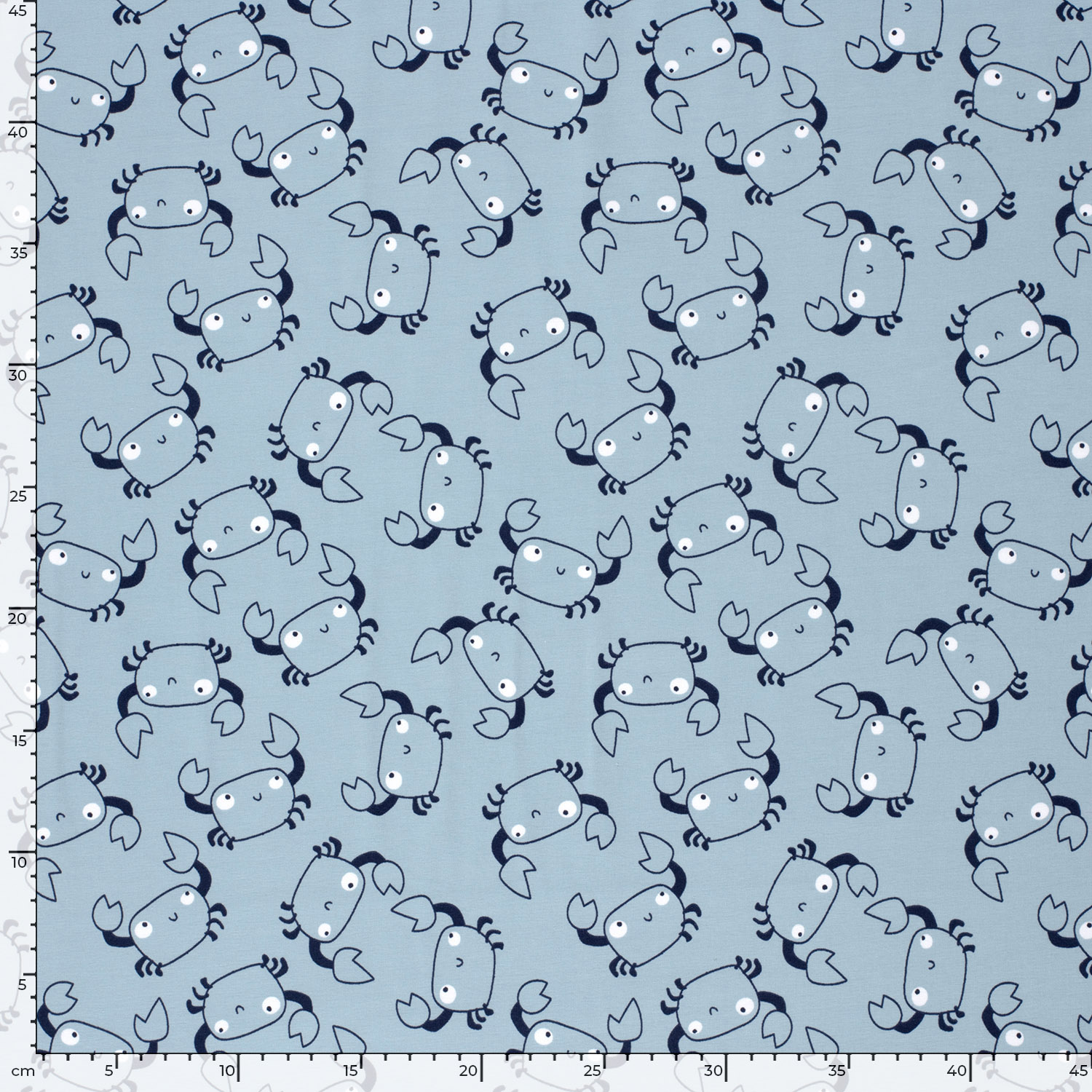  Motivjersey - Digitaldruck - Krabben auf Hellblau