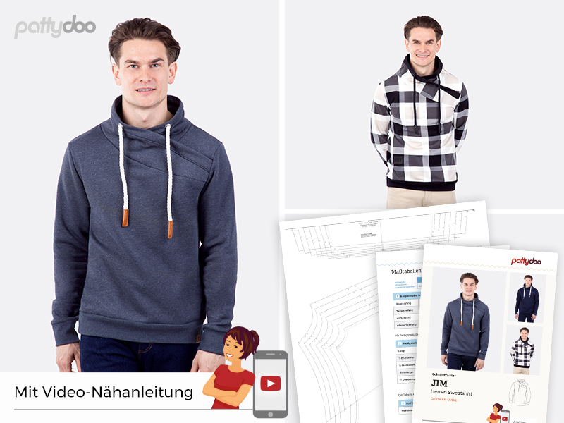 Pattydoo - Schnittmuster Jim - Wickelkragen Sweatshirt by pattydoo