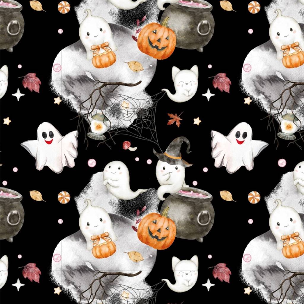 Webware - Baumwolle - Halloween - Niedliche Geister