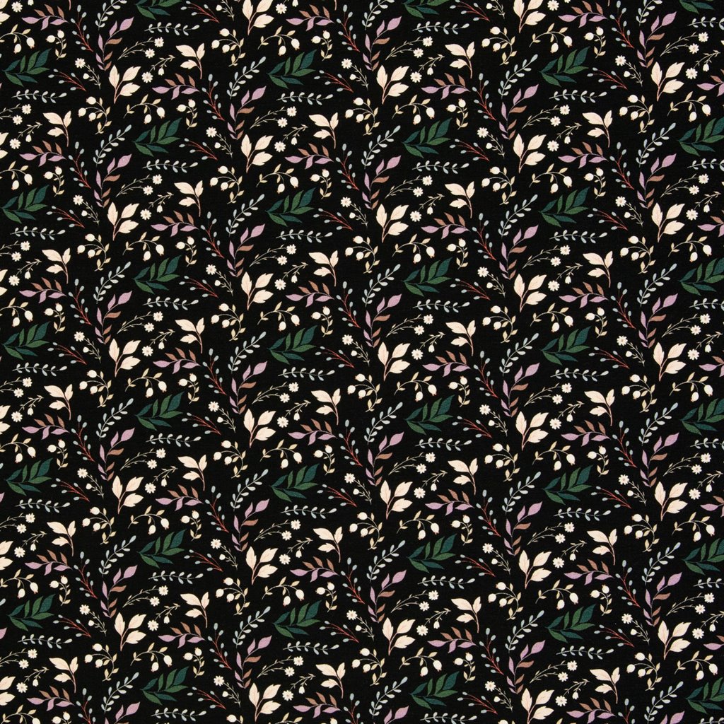 Modal French Terry Swafing Frida – Zartes Blumenmuster auf weichem Sommersweat, 265g/m², ideal für Damen- und Kinderkleidung.