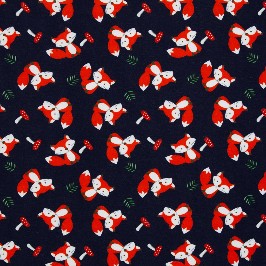 Sweat leicht angeraut - Swafing - Cosy - Füchse auf Blau Sweat leicht angeraut - Swafing - Cosy - Füchse auf Blau