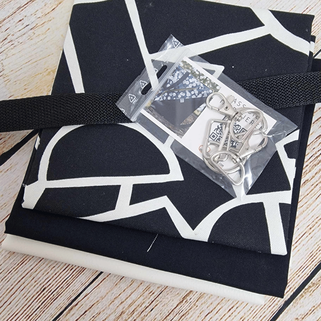 Stoffpaket  - Taschenpaket - Kunstleder - BLACK-WHITE