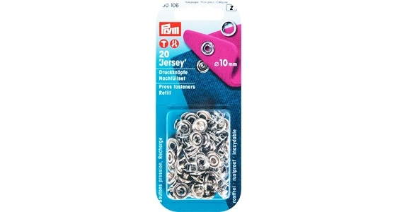 Prym - Druckknöpfe Jersey Silber 10 mm Nachfüllpack