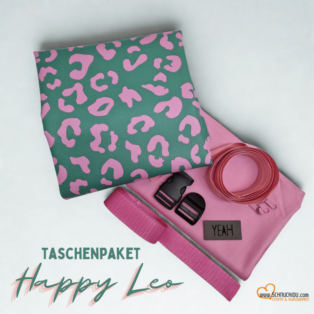 Taschenpaket - Unikat - HAPPY LEO – Grün/Pink