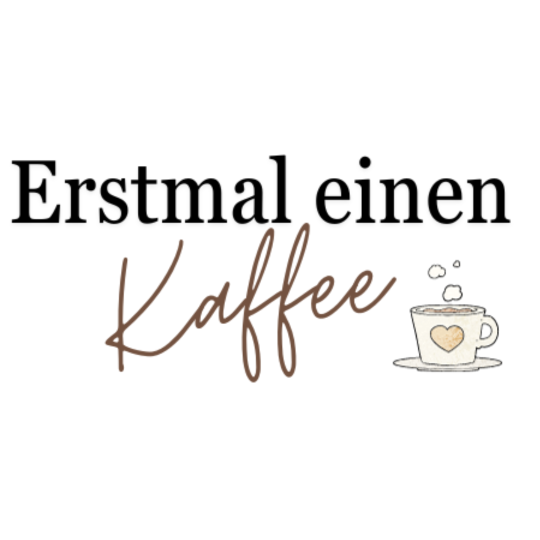 Bügelbild - Plott - Sprüche - Erstmal einen Kaffee - 11cm x 5cm