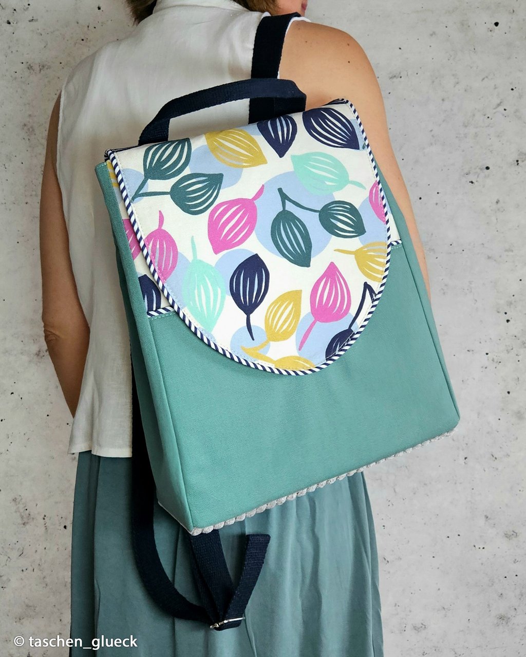 Canvas - Dekostoff - Swafing - Dots & Leaves by Emjo Design - Bunt