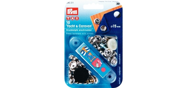 Prym - NF-Druckknopf Yacht & Caravan MS 15 mm silberfarbig - 390211