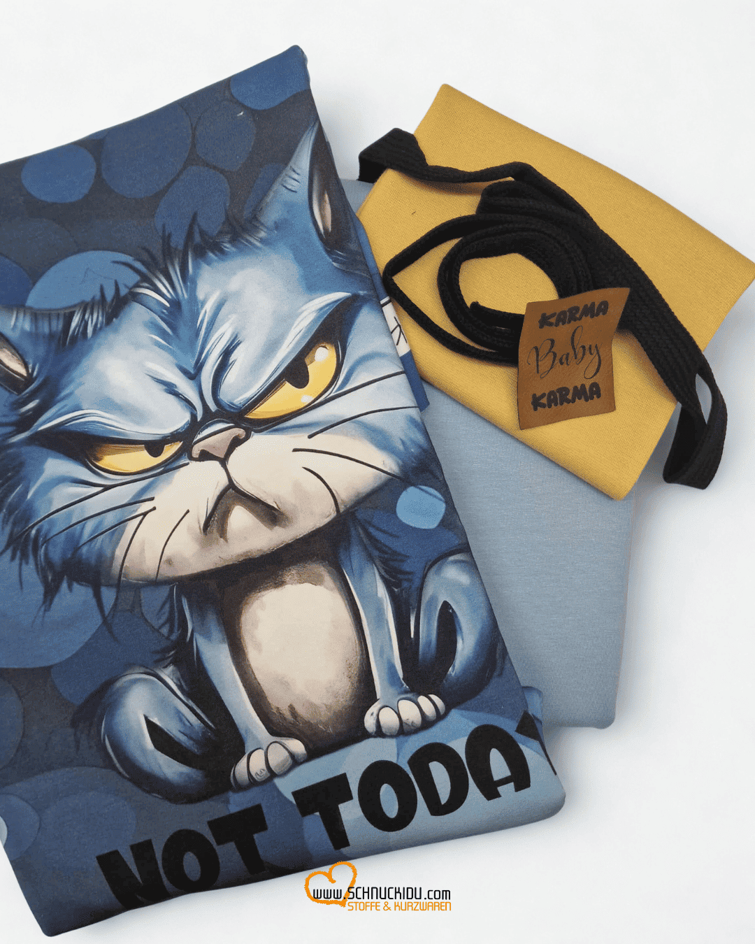 VORORDER - Panel Eigendesign  - French Terry - ca. 80x145cm - Not today Cat