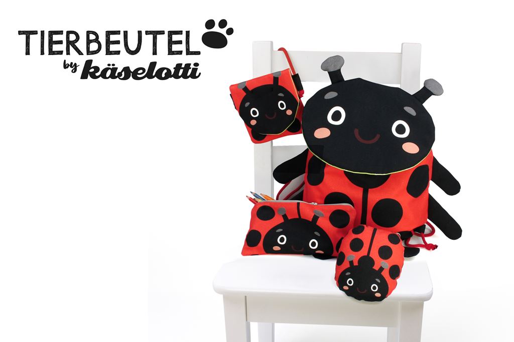 Canvas - Taschen Panel - Tierbeutel by käselotti - 80cm x 150cm - Marienkäfer