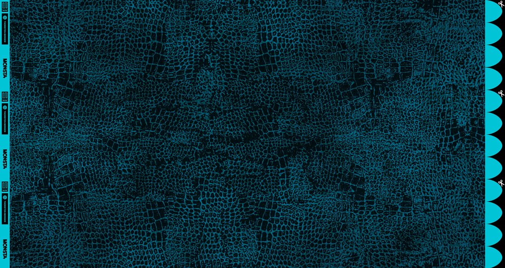 Swafing French Terry Kombistoff Monsta by Thorsten Berger, Allover-Print mit kleinen Monstern in Petrol, Sommersweat, 95% Baumwolle 5% Elasthan, Vorbestellung