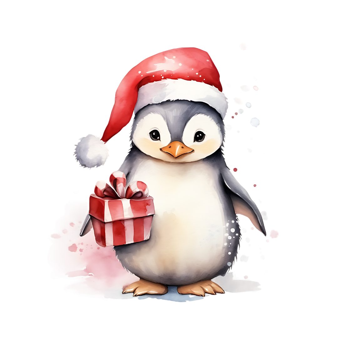 Bügelbild - Plott - Weihnachtspinguin - 12,5cm x 11cm