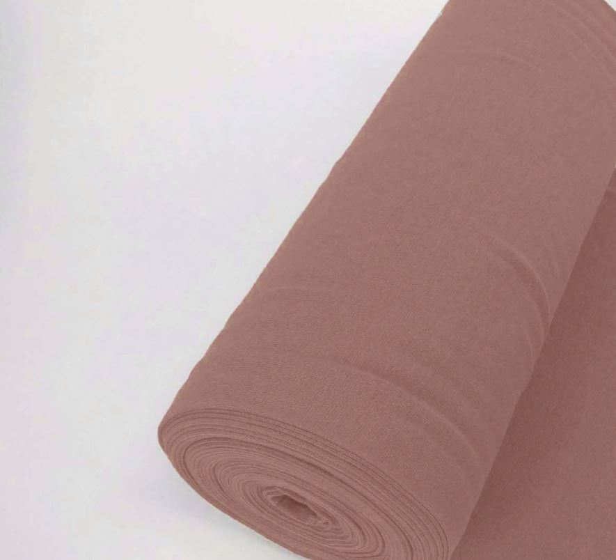 Bündchen Stoff Feinripp Uni - Dunkles Rosa