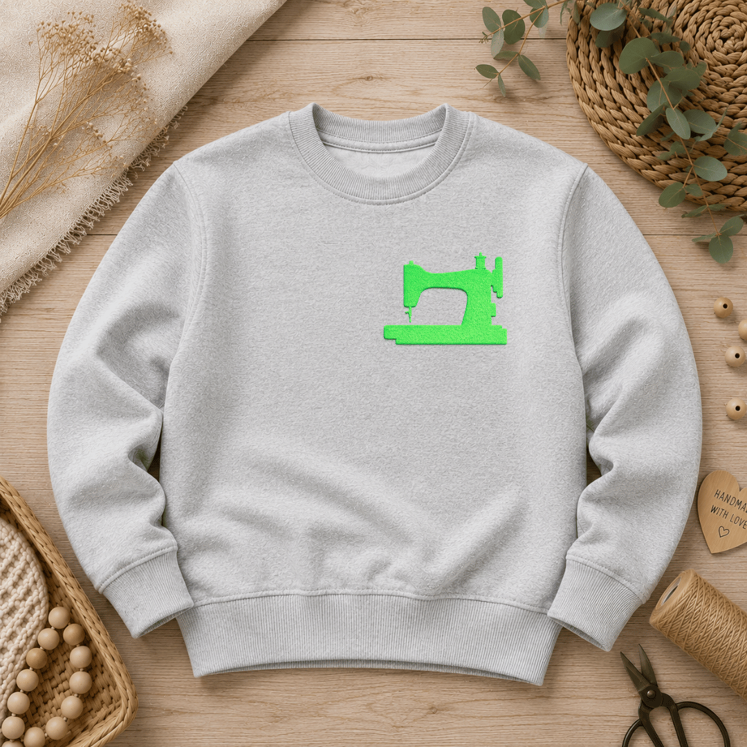 Flock-Patch - Zum Aufbügeln - Nähmaschine - Neon Grün