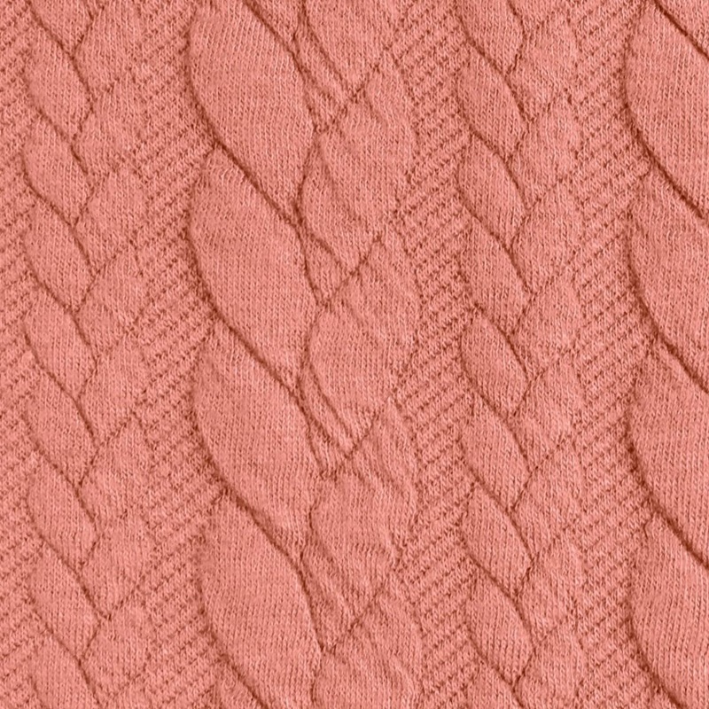Jacquardjersey - Edles Zopfmuster - Koralle