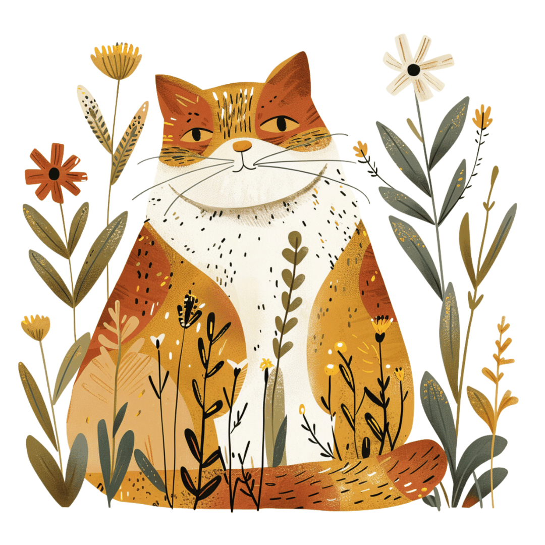 Bügelbild - Plott - Boho Katze - 13,9cm x 13,3cm