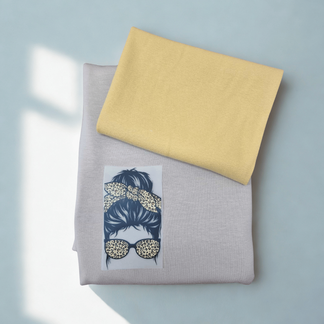 Stoffpaket - UNIKAT - Sweat - Schleife braun