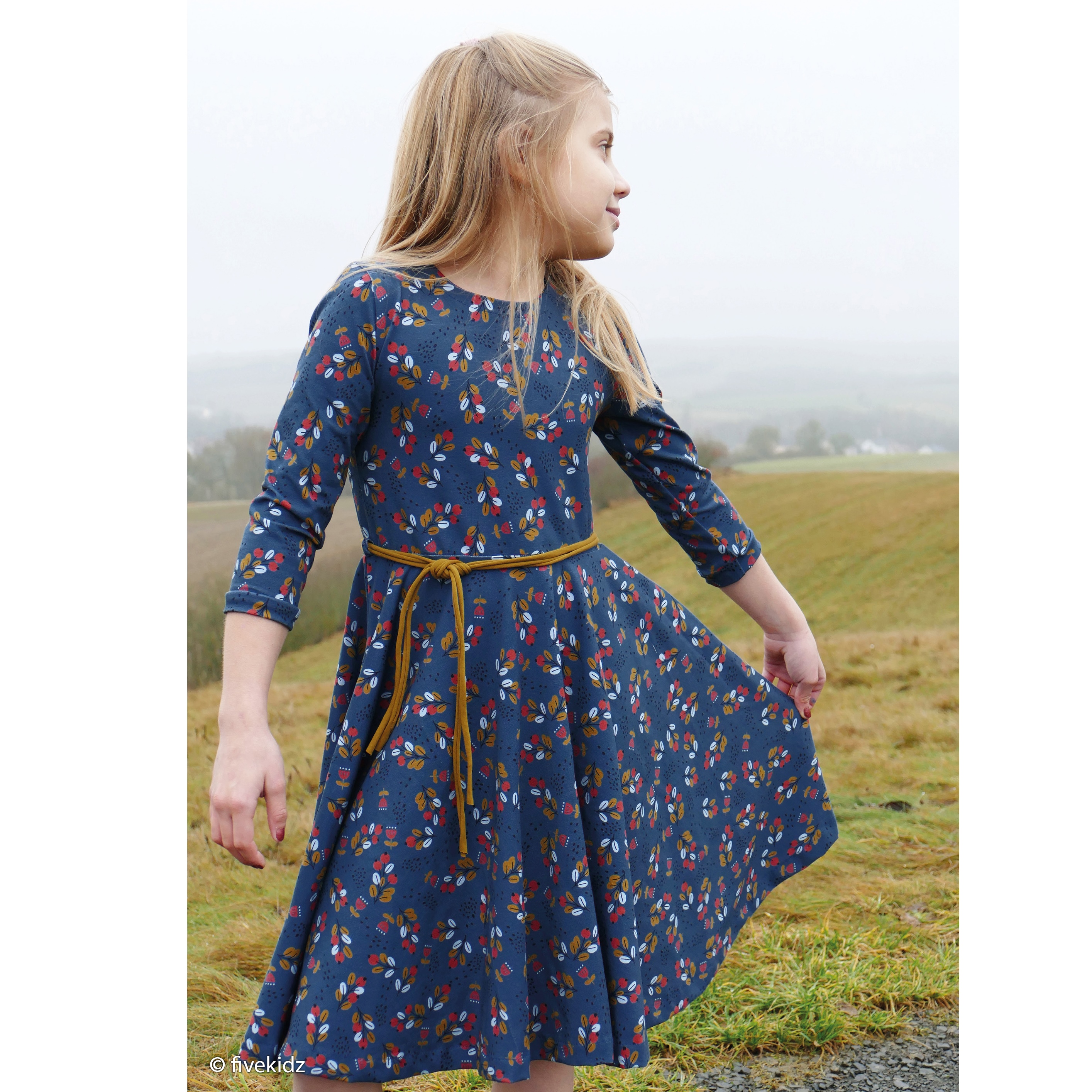 Baumwolljersey  - Swafing - Happy Together by Bienvenido Colorido - Kombistoff - Zweige auf Jeansblau