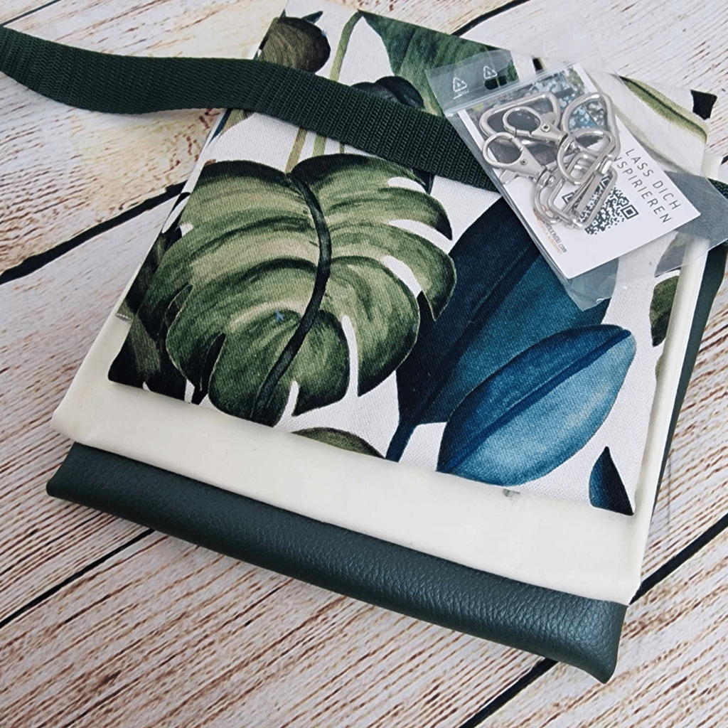Stoffpaket  - Taschenpaket - Kunstleder - Monstera
