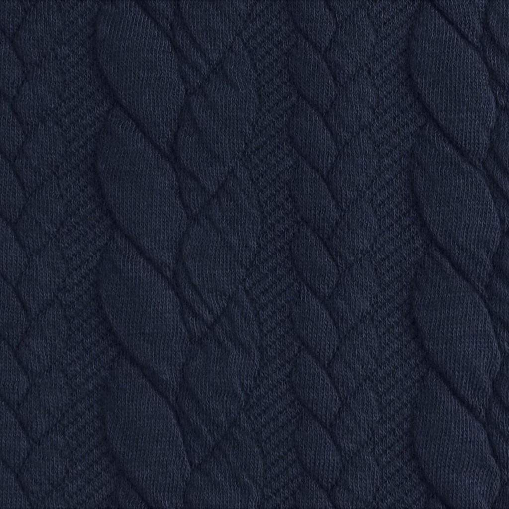 Jacquardjersey - Edles Zopfmuster - Navy