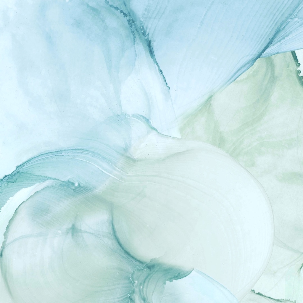 Stretch Baumwolle - Stretch Popeline - Digitaldruck - Aquarell - Aquarell in Grün - und Blautöne 