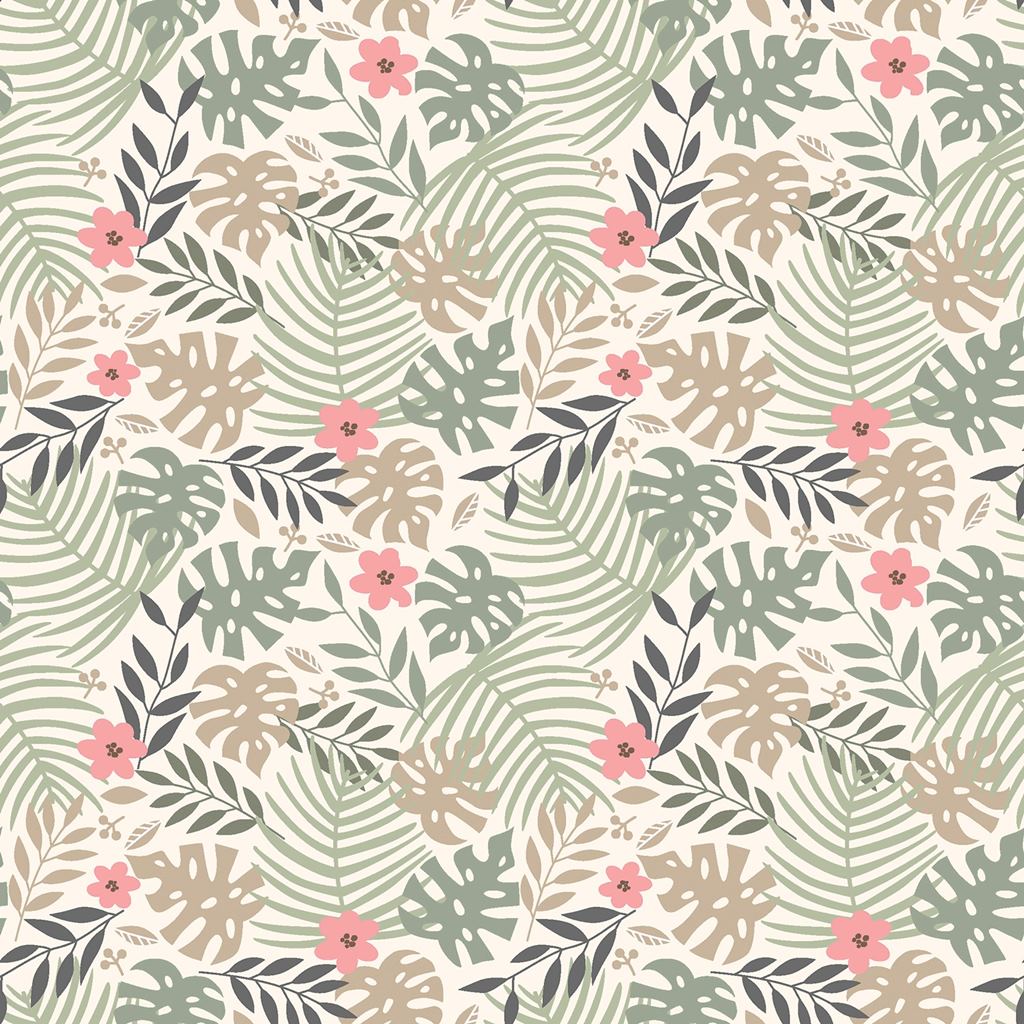 Baumwolljersey - Jersey Stoff - Motivjersey - Digitaldruck - Dschungel Palmenblätter in Altgrün