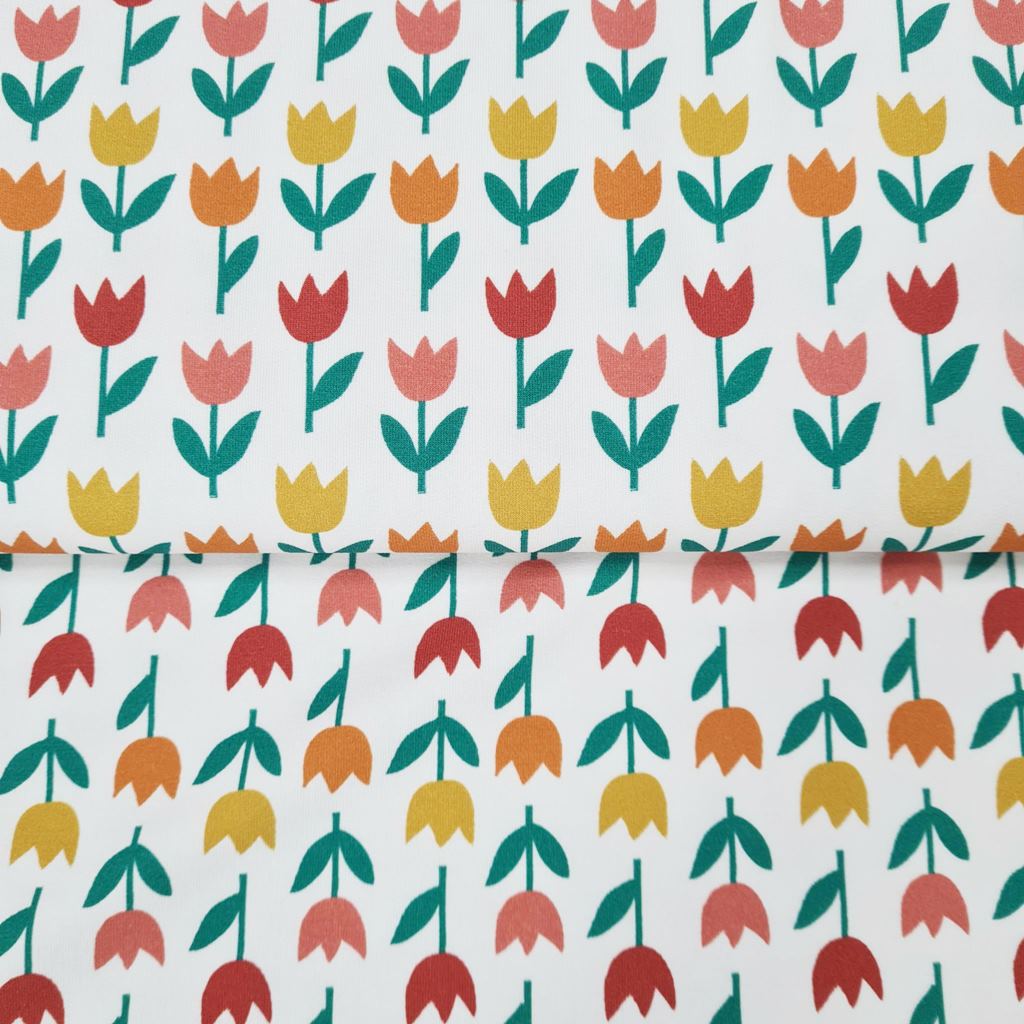 Lillestoff - Sommersweat - French Terry - Motivstoff - My Tulip Garden - Tulpen