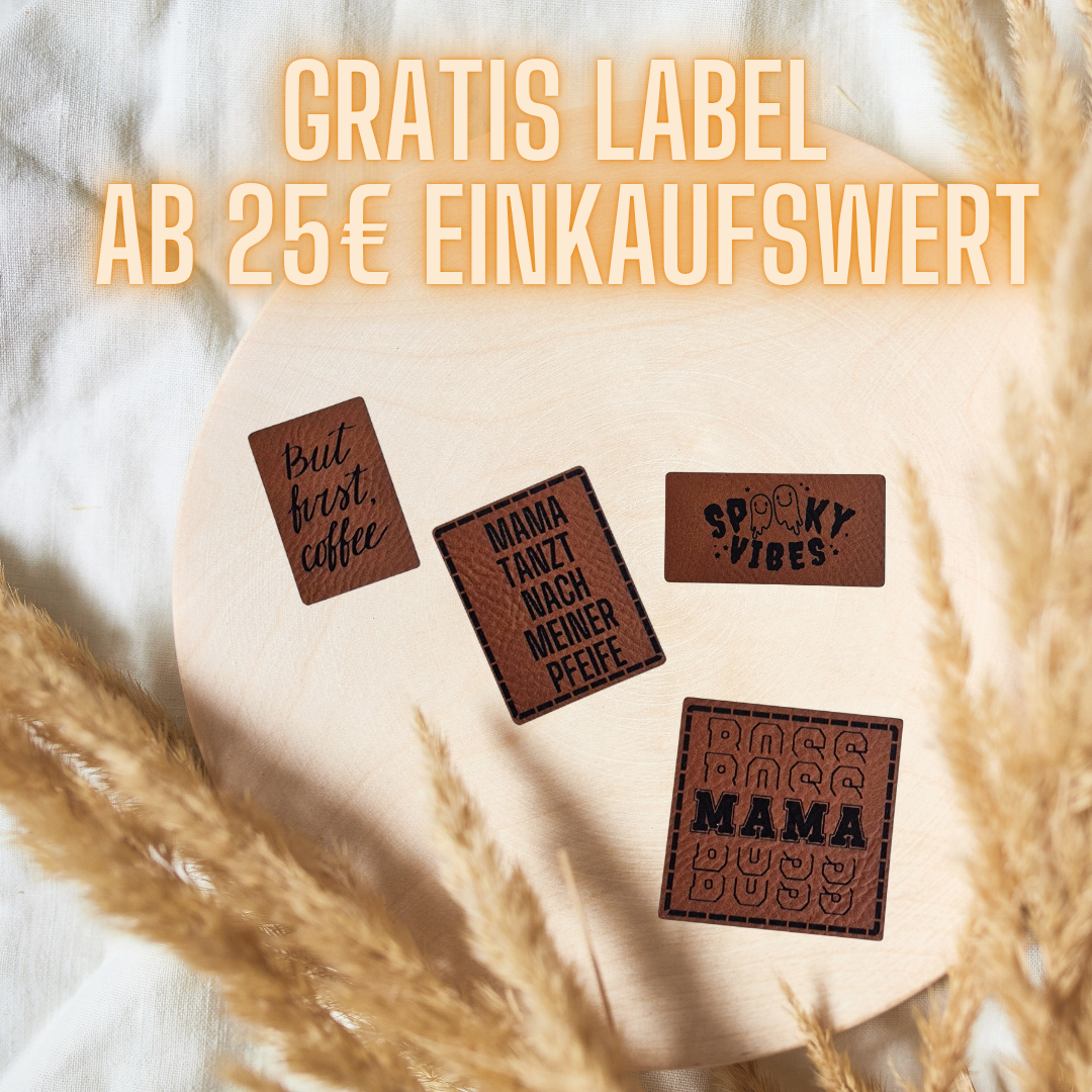 1 Kunstleder Label Gratis ab 25€ Einkaufswert - Einfach in den Warenkorb legen