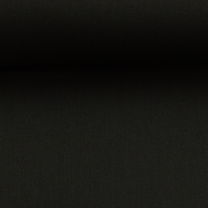 Klassischer Baumwollstoff Heide in Schwarz – tiefschwarze Webware