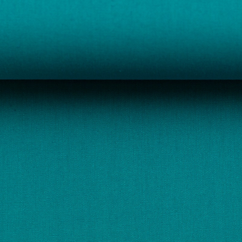 Uni Baumwollstoff Heide in Petrol – intensives dunkles Türkisblau