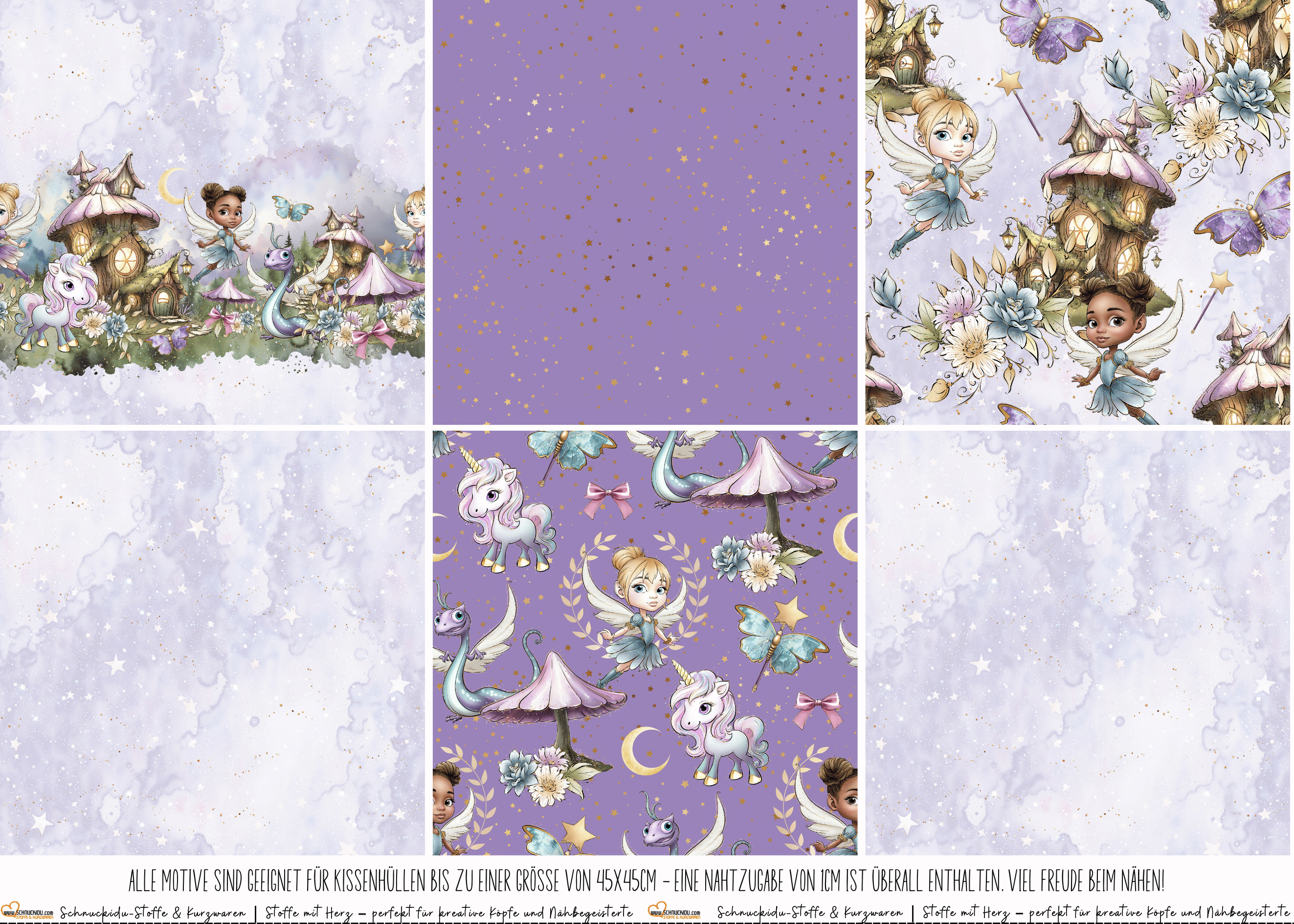 VORORDER - Panel Eigendesign  - Canvas - Kissenpanel - Feen lila